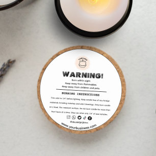 Add your Logo Candle  Warning Label template