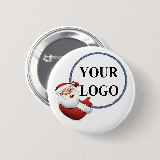 Add Your Logo Christmas Holiday 2 Inch Round Button (Front & Back)