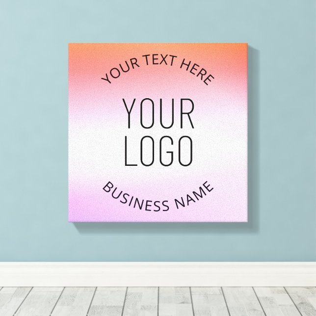Add Your Logo | Colourful Sunset Gradient Colours  Canvas Print (Insitu(Wood Floor))