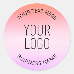 Add Your Logo   Colourful Sunset Gradient Colours  Classic Round Sticker