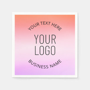 Add Your Logo Colourful Sunset Gradient Colours Napkin