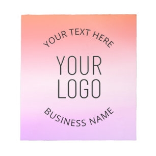 Add Your Logo   Colourful Sunset Gradient Colours  Notepad