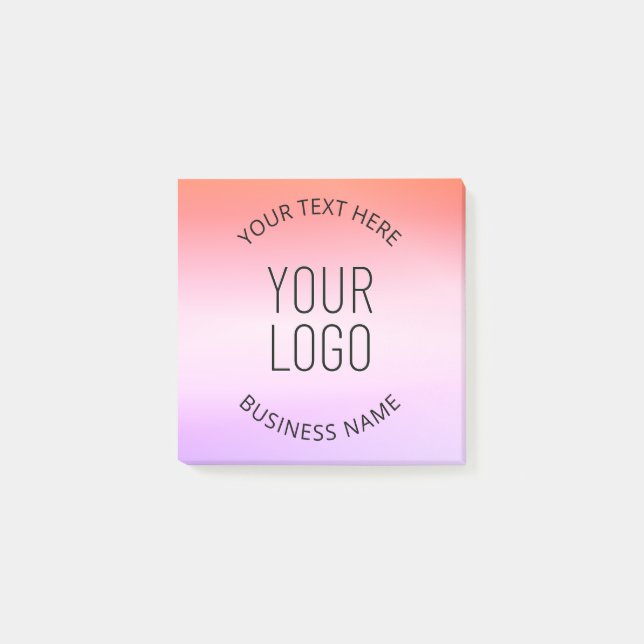 Add Your Logo | Colourful Sunset Gradient Colours  Post-it Notes (Front)
