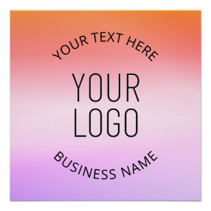 Add Your Logo   Colourful Sunset Gradient Colours  Poster