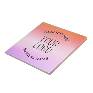 Add Your Logo Colourful Sunset Gradient Colours Tile