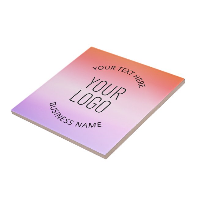 Add Your Logo | Colourful Sunset Gradient Colours  Tile (Side)