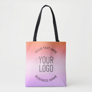 Add Your Logo   Colourful Sunset Gradient Colours  Tote Bag