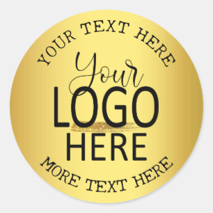 Add Your Logo Create Your Own Small Business Gold Classic Round Sticker