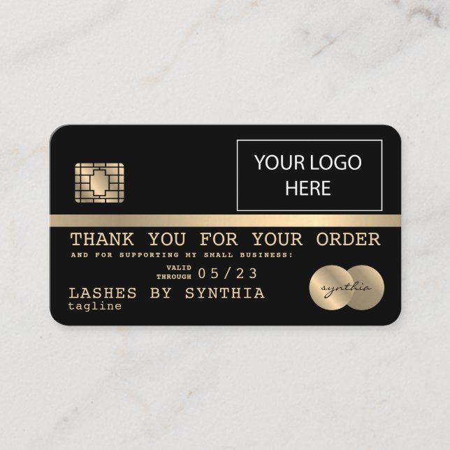 Add Your Logo Credit Card Thank You Business (Front)