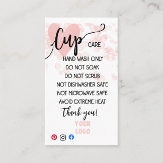 ADD YOUR LOGO CUP CARE CARDS