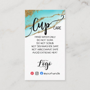 ADD YOUR LOGO cup CARE vinyl business watercolor Card