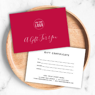 Add Your Logo Custom Colour Gift Certificate