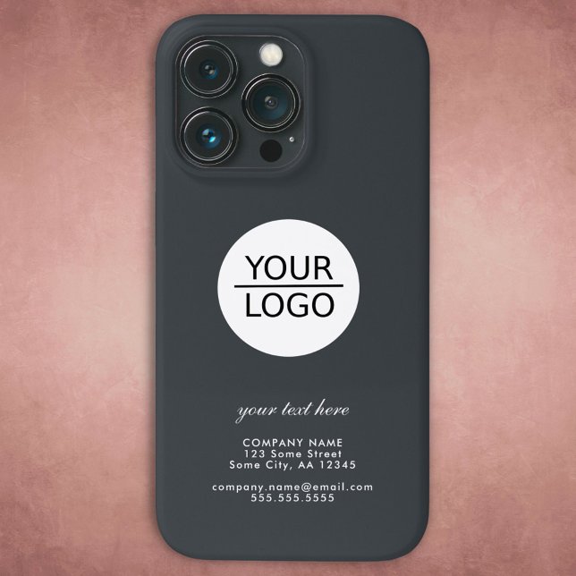 Add your Logo Custom Text Company Grey Case-Mate iPhone Case (Creator Uploaded)