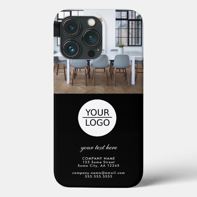 Add your Logo Custom Text Company Photo Black Case-Mate iPhone Case (Back)