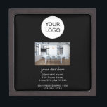 Add your Logo Custom Text Company Photo Black Gift Box<br><div class="desc">Add your Logo Custom Text Company Photo Black Gift Box. Insert your photo,  logo and customize the text,  company name,  address and contact information. Business promotion or giveaway for your clients and business partners.</div>