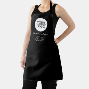 Add your Logo Custom Text Company Promotion Black Apron