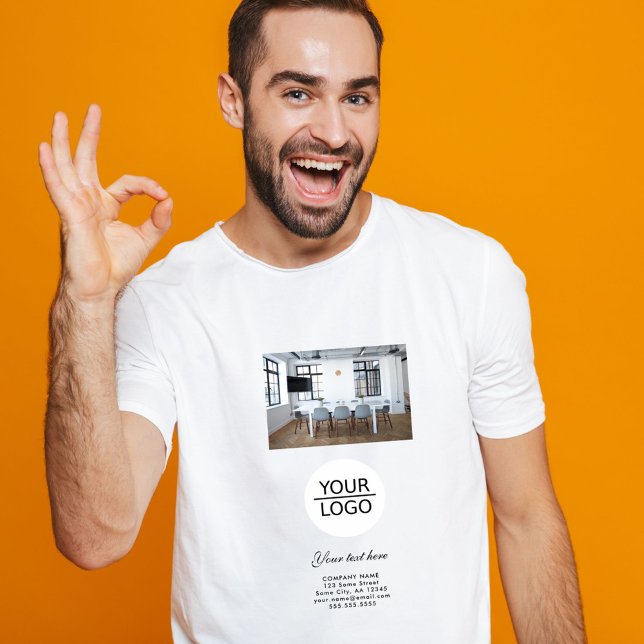Add your Logo Custom Text Photo Promotion  T-Shirt (Creator Uploaded)