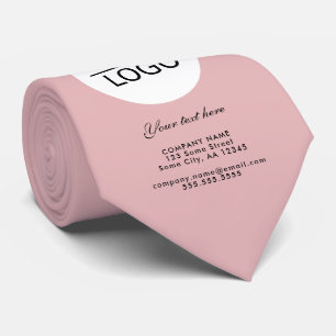 Add your Logo Custom Text Promotion Blush Pink Tie