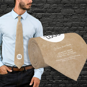 Add your Logo Custom Text Rustic Beige Promotion Tie