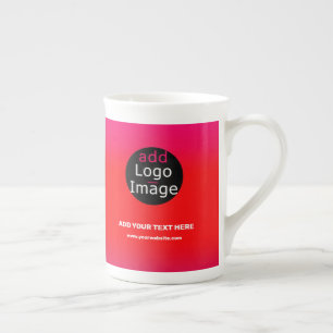 Add Your Logo Customizable Business Magenta Bone China Mug