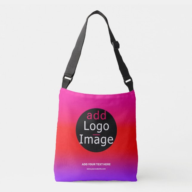 Add Your Logo Customizable Business Magenta Crossbody Bag (Front)