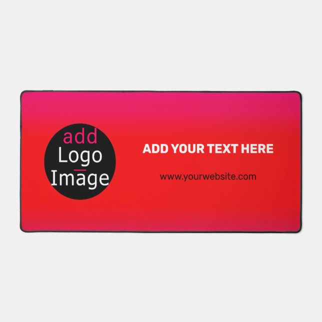 Add Your Logo Customizable Business Magenta  Desk Mat (Front)