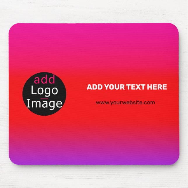 Add Your Logo Customizable Business Magenta  Mouse Pad (Front)