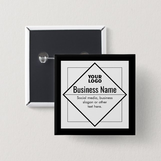 Add Your Logo Customizable Template 2 Inch Square Button (Front & Back)