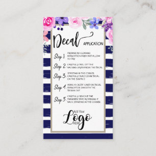 ADD YOUR LOGO decal application CARE CARDS vinyl