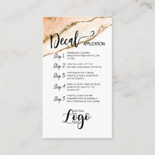 ADD YOUR LOGO decal application CARE CARDS vinyl