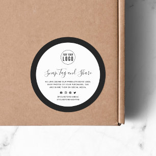 Add Your Logo Editable Border Color Snap and Share Classic Round Sticker