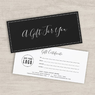 Add Your Logo Editable Colour Gift Certificate