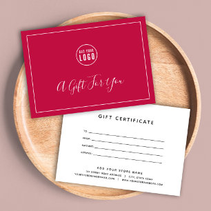 Add Your Logo Editable Colour Gift Certificate