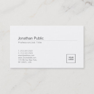 Add Your Logo Elegant White Minimal Design Trendy Business Card