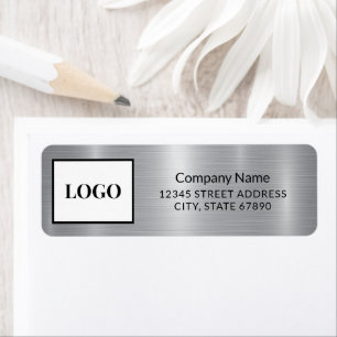Add Your Logo Faux Silver Metal Address