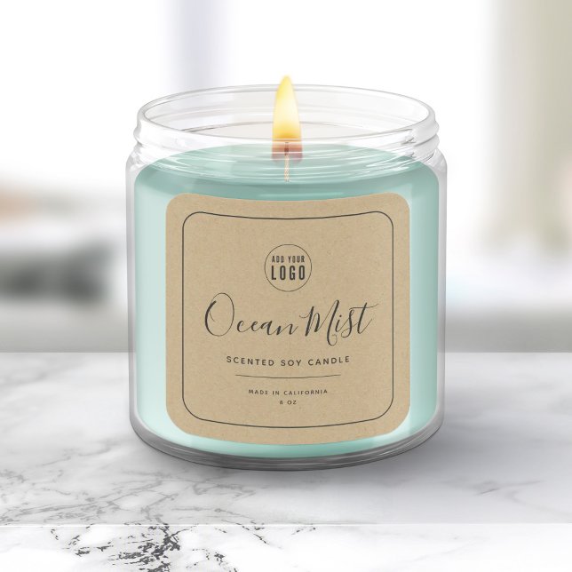 Add Your Logo Grey Border Kraft Product Label (Creator Uploaded)