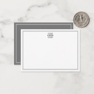 Add Your Logo Grey Double Border Business Card