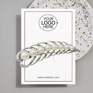 Add Your Logo Hair Accessories Black and White  Business Card
