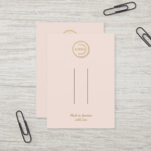 Add Your Logo Hair Clip Barrette Display Blush Business Card