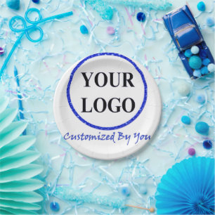 ADD YOUR LOGO HERE Baby Shower Minimalist Simple Paper Plate