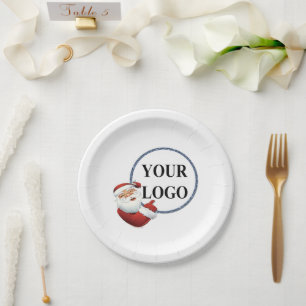 ADD YOUR LOGO HERE Baby Shower Minimalist Simple Paper Plate