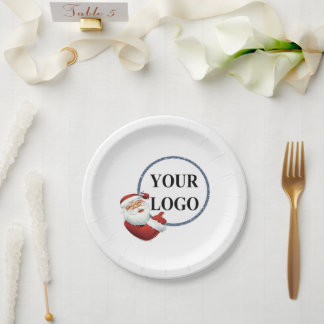 ADD YOUR LOGO HERE Baby Shower Minimalist Simple Paper Plate