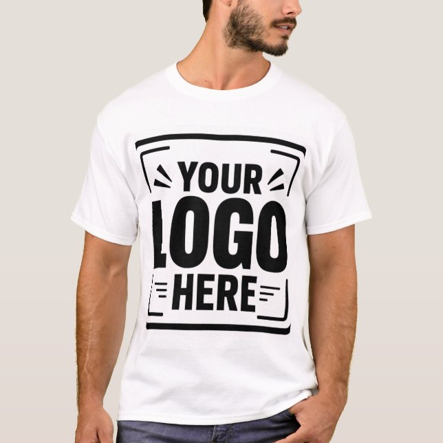Add Your Logo Here Custom T-Shirt | Personalized L (Front)