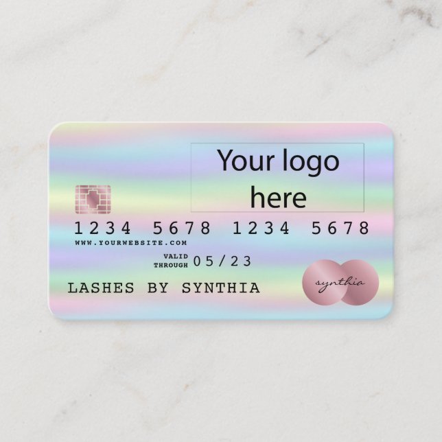 Add Your Logo Holograph Credit Card Hologram foil (Front)