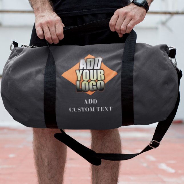 Add Your Logo Image Free Custom Text Duffle Bag (Creator Uploaded)