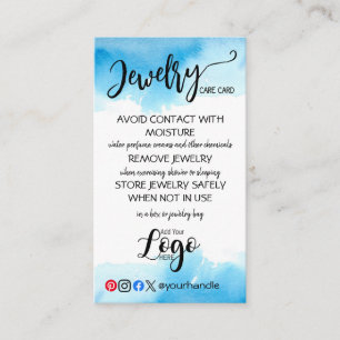 ADD YOUR LOGO jewelry CARE CARDS small business US