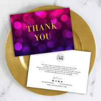 Add Your Logo Magenta Bokeh Lights Faux Gold