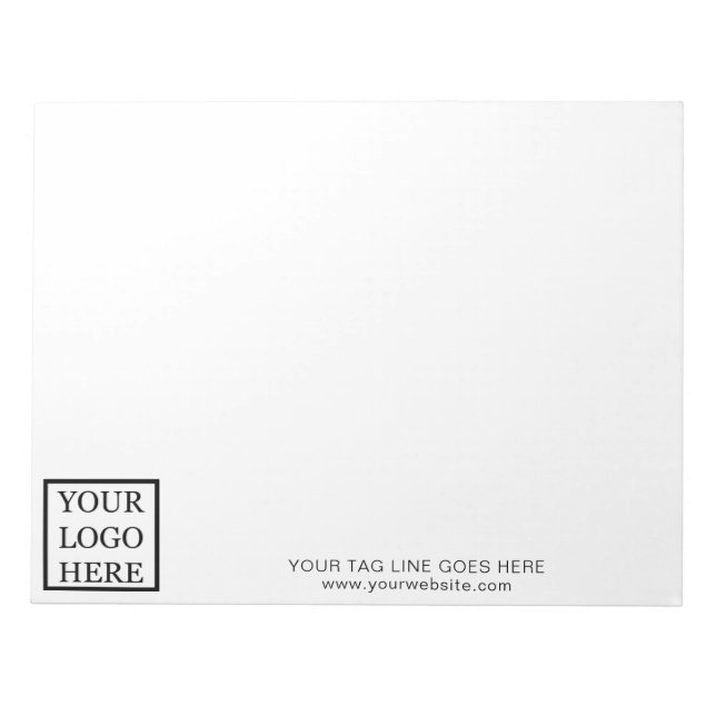 Add Your Logo Minimalist Black and White Business Notepad (Front)