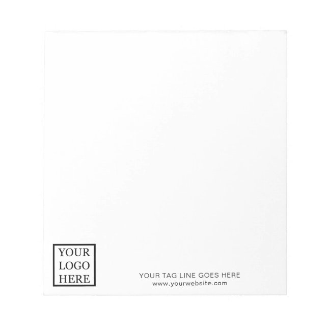 Add Your Logo Minimalist Black and White Business Notepad (Front)