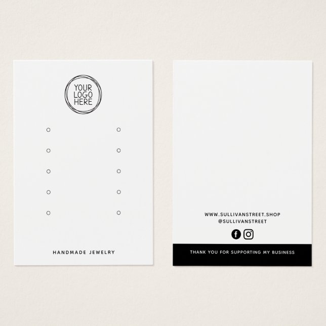 Add Your Logo Multi Stud Earrings Display Card (Front & Back)